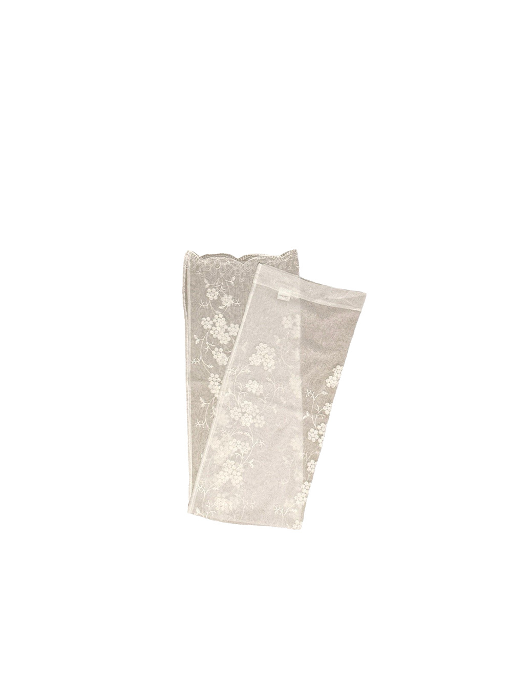 Set 4 Laura Ashley Sheer Embroidered Curtains Panels Drapes White Floral 84 Long